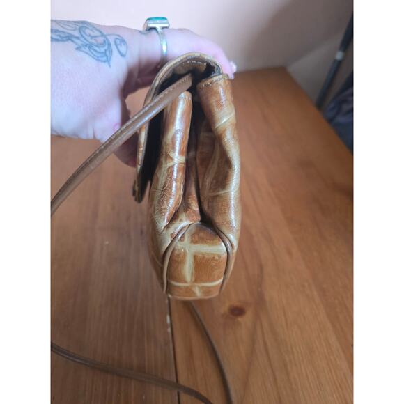 Etienne Aigner Crossbody Bag Medium Alligator Print Brown In Color - Picture 6 of 8